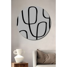 Teona Ahşap Dekoratif Ahşap Yuvarlak Tablo Soyut Çizgiler