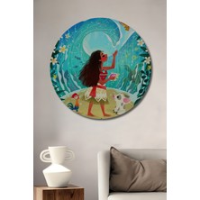 Teona Ahşap Dekoratif Ahşap Yuvarlak Tablo Moana Macera