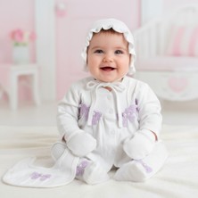 Milays 0-3 Ay Kız Bebek Inci Kelebek Nakışlı %100 Pamuk 5li Set