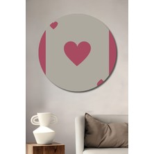 Teona Ahşap Dekoratif Ahşap Yuvarlak Tablo Pembe Iskambil