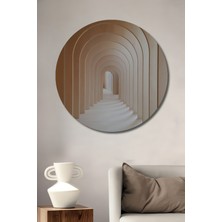 Teona Ahşap Dekoratif Ahşap Yuvarlak Tablo Kemerli Geçit