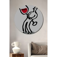 Teona Ahşap Dekoratif Ahşap Yuvarlak Tablo Şarap Dünyası