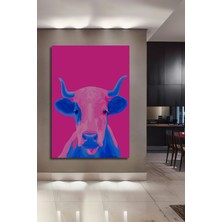 Teona Ahşap Dekoratif Ahşap Dikdörtgen Tablo Renkli Inek