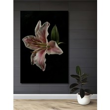 Teona Ahşap Dekoratif Ahşap Dikdörtgen Tablo Pembe Zambak