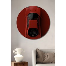 Teona Ahşap Dekoratif Ahşap Yuvarlak Tablo Kırmızı Araba