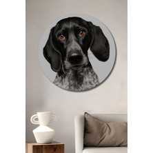 Teona Ahşap Dekoratif Ahşap Yuvarlak Tablo Hüzünlü Köpek