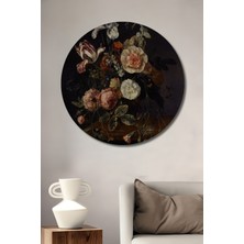 Teona Ahşap Dekoratif Ahşap Yuvarlak Tablo Çiçek Demeti