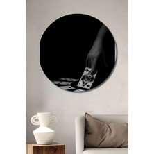 Teona Ahşap Dekoratif Ahşap Yuvarlak Tablo Kartlar ve El