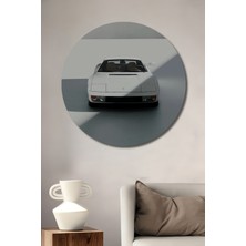 Teona Ahşap Dekoratif Ahşap Yuvarlak Tablo Beyaz Otomobil