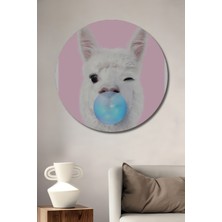 Teona Ahşap Dekoratif Ahşap Yuvarlak Tablo Şirin Alpaka