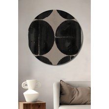 Teona Ahşap Dekoratif Ahşap Yuvarlak Tablo Soyut Daireler