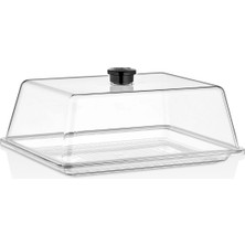 GastroPlast Kırılmaz (Pc) Fanus ve Tepsi Seti (200 x 260 Mm) - Kafe, Pastane ve Restoranlar Için Servis Seti - Profesyonel Servis ve Sunum Ekipmanı