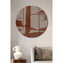 Teona Ahşap Dekoratif Ahşap Yuvarlak Tablo Soyut Harmoni