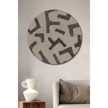 Teona Ahşap Dekoratif Ahşap Yuvarlak Tablo Soyut Desenler