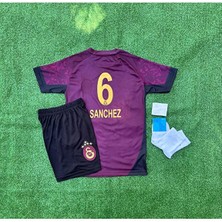 Candy Cup Gâlatâsarâ.y 2025/26 Yeni Sezon 5 Yıldızlı Davidson Sanchez Deplasman Çocuk Forması 4'lü Set