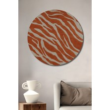 Teona Ahşap Dekoratif Ahşap Yuvarlak Tablo Kaplan Deseni