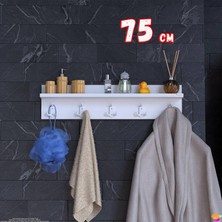 Modilayn Kedi Serisi 5’li Banyo Askısı Seti | 71,4X18 cm 15 Kancalı Raflı Düzenleyici Yer Tasarrufu