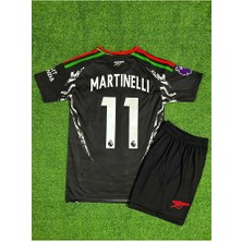 Candy Cup Arsenal 2024/25 Yeni Sezon Gabriel Martinelli Deplasman Çocuk Forması 2'li Set (Black)