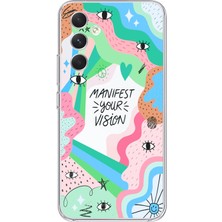 Manitoba Samsung Galaxy M34 Uyumlu Baskılı Yumuşak Silikon Şeffaf Telefon Kılıfı