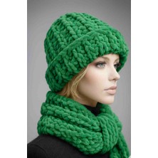 Mazsay El Örgüsü Pafy Atkı Bere Takımı