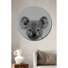 Teona Ahşap Dekoratif Ahşap Yuvarlak Tablo Sevimli Koala