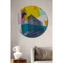 Teona Ahşap Dekoratif Ahşap Yuvarlak Tablo Renkli Mimari