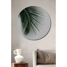 Teona Ahşap Dekoratif Ahşap Yuvarlak Tablo Yeşil Yaprak