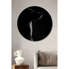 Teona Ahşap Dekoratif Ahşap Yuvarlak Tablo Köpek Silueti