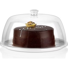 GastroPlast Kırılmaz (Pc) Fanus ve Tepsi Seti (⌀300 Mm) - Kafe, Pastane ve Restoranlar Için Servis Seti - Profesyonel Servis ve Sunum Ekipmanı