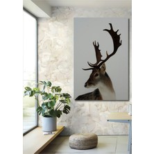 Teona Ahşap Dekoratif Ahşap Dikdörtgen Tablo Asil Geyik