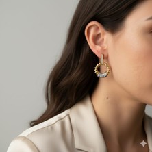 Livaz Accessories Çelik Kadın Gold Taşlı Halka