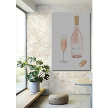 Teona Ahşap Dekoratif Ahşap Dikdörtgen Tablo Şarap Keyfi