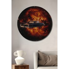 Teona Ahşap Dekoratif Ahşap Yuvarlak Tablo Uzay Arabası