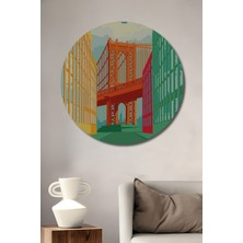 Teona Ahşap Dekoratif Ahşap Yuvarlak Tablo Kırmızı Köprü