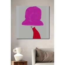 Teona Ahşap Dekoratif Ahşap Dikdörtgen Tablo Pembe Şapka