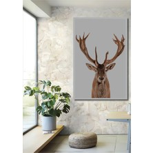 Teona Ahşap Dekoratif Ahşap Dikdörtgen Tablo Asil Geyik