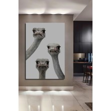 Teona Ahşap Dekoratif Ahşap Dikdörtgen Tablo Üç Devekuşu