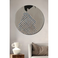 Teona Ahşap Dekoratif Ahşap Yuvarlak Tablo Desenli Kadın