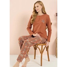 Over Sleep Interlok Uzun Kollu Kadın Pijama Takımı