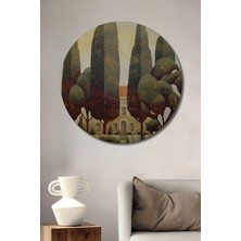 Teona Ahşap Dekoratif Ahşap Yuvarlak Tablo Sessiz Bahçe