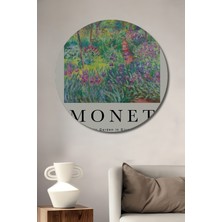Teona Ahşap Dekoratif Ahşap Yuvarlak Tablo Monet Bahçesi