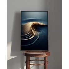 Rosa Art Tablo | Ahşap Çerçeveli Tablo | Çerçeveli Poster | Soyut, Dalga Temalı Tablo, Modern, Minimal Tablo