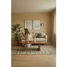 Modüler Ekipman %100 Masif Çam Ahşap Oval Orta Sehpa – El Işçiliği Modern Doğal Tasarım 120X50X40CM