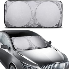 Tgzm Araç Oto Ön Cam Çift Daireli Gümüş Kaplama Güneş Kalkanı BRANDA-(5775) - TG0012-2RIQP6