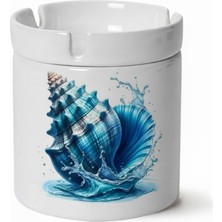 Sartre Art "blue Blanc Serisi" Deniz Kabuğu  Tasarımlı Kokusuz Söndür At Küllük Kül Tablası