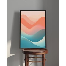 Rosa Art Tablo | Ahşap Çerçeveli Tablo | Çerçeveli Poster | Renkli Dalga Temalı Tablo, Modern, Soyut Tablo