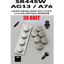Derwell 30 Adet 30'lu AG13/LR44/A76/357A/V13GA 3 Kartel Düğme Pil Hesap Makinesi/terazi/saat/oyuncak/garaj Pili Yuvarlak Pil