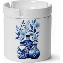 Sartre Art "blue Blanc Serisi" Vazolar Tasarımlı Kokusuz Söndür At Küllük Kül Tablası