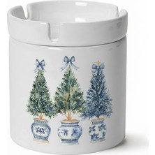 Sartre Art "blue Blanc Serisi" Çam Ağaçları Tasarımlı Kokusuz Söndür At Küllük Kül Tablası