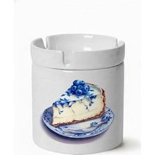 Sartre Art "blue Blanc Serisi"  Pasta Dilimi  Tasarımlı Kokusuz Söndür At Küllük Kül Tablası